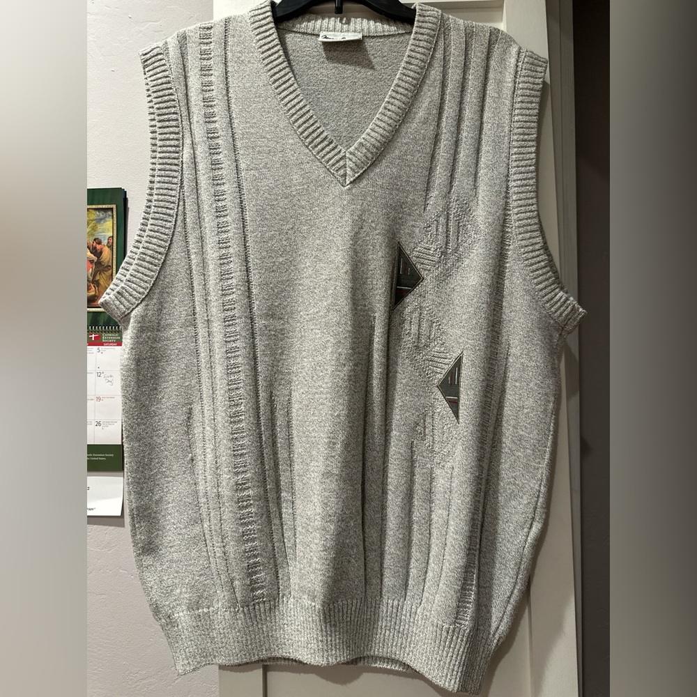 Vintage Gray Knit Sweater Vest